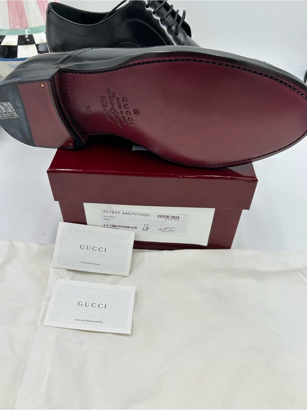 Men's Gucci, Jasper Leather, Derby shoes size 10 fit 11 US made in Italy - Picture 5 of 11